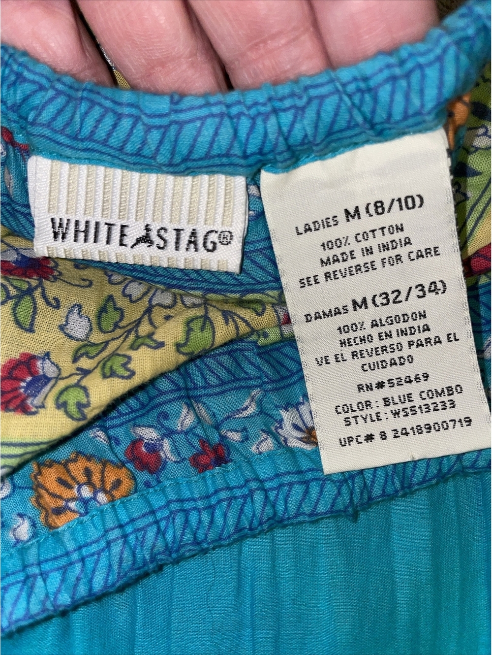 Boho Hippie Cottagecore Skirt Size Medium White Stag - Picture 8 of 9